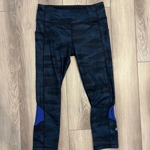 Lululemon Navy Blue Camo Crop Leggings